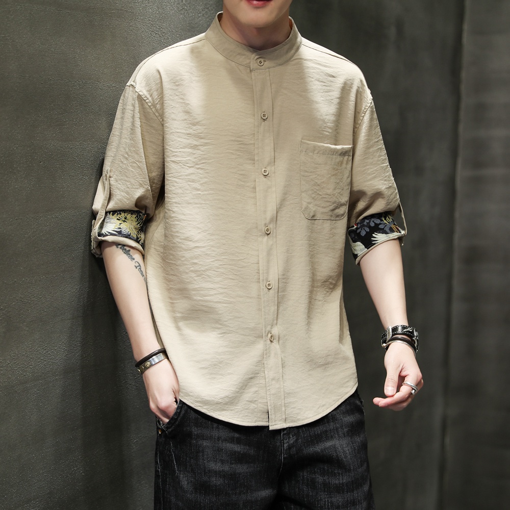 Summer New Casual Short Sleeve Shirt Men Chinese Style  Male Clothing