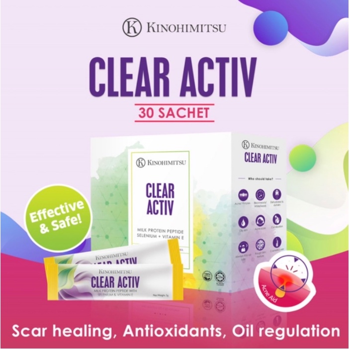 Kinohimitsu Clear Activ 30's -Reduce Sebum/Acne/Oily Skin (Authentic Local Ready Stock)