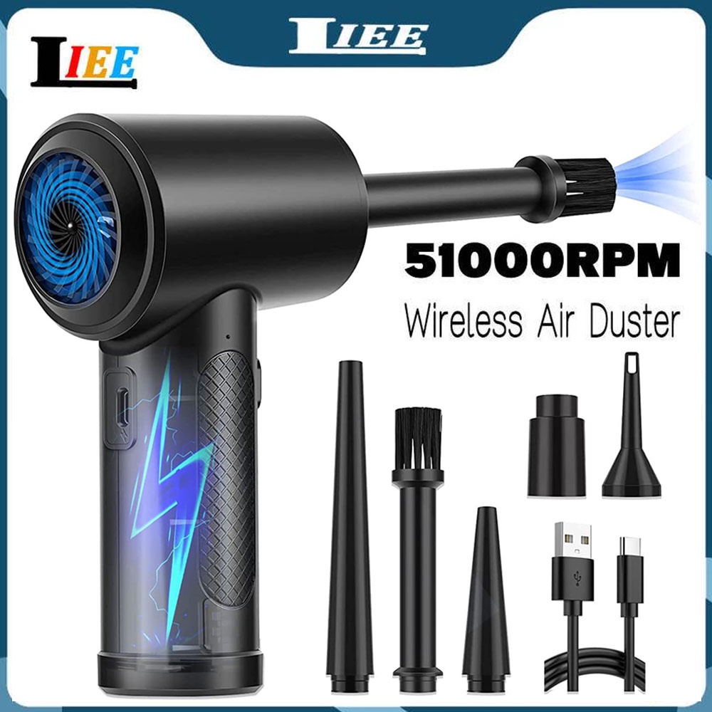 Wireless Cordless Air Duster 51000RPM Compressed Air Blower Electric ...