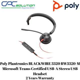 Poly Plantronics BLACKWIRE 3320 BW3320-M Microsoft Teams Certified USB ...