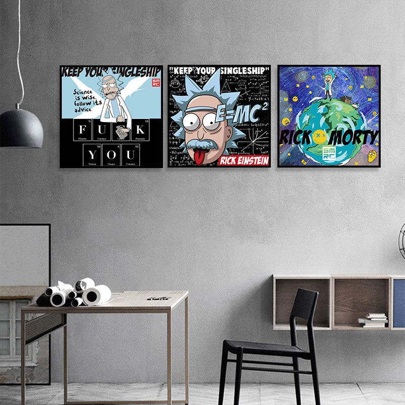 kaws co-branded Rick and Morty decorative painting Rick and Morty ...