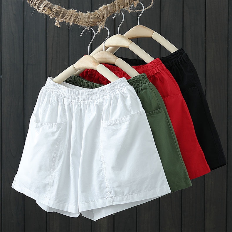 Red cotton deals shorts womens