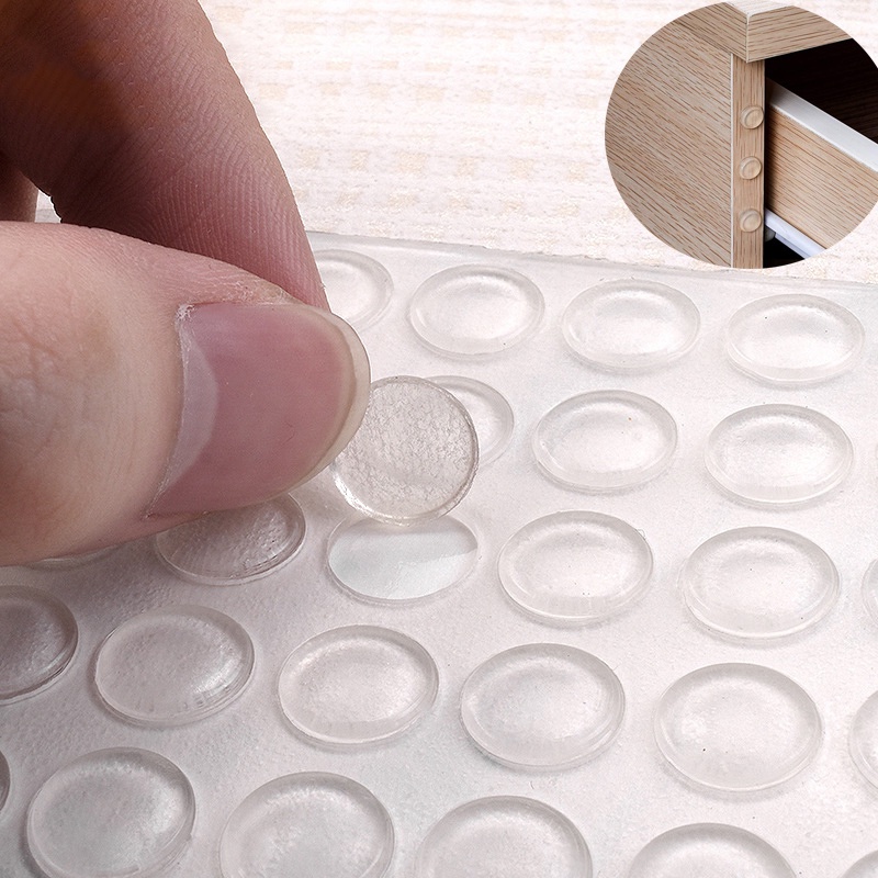 100-Pack Clear Silicone Bumper Pads – Semi-Cylindrical Anti-Collision Stickers For Cabinets, Doorknobs, Desks & Furniture To Prevent Scratches & Slamming