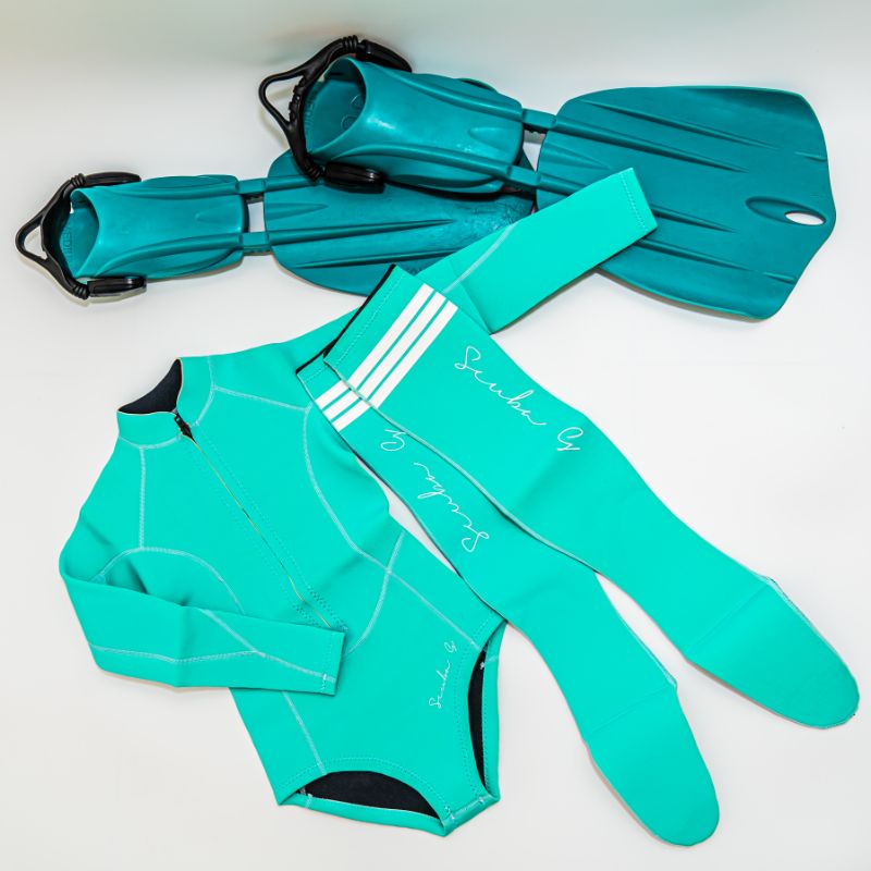 Scuba G Bikini Wetsuit 3mm for woman girl diving and freediving beautiful  sexy pretty fashion trendy. (Tiffany Blue) | Shopee Singapore