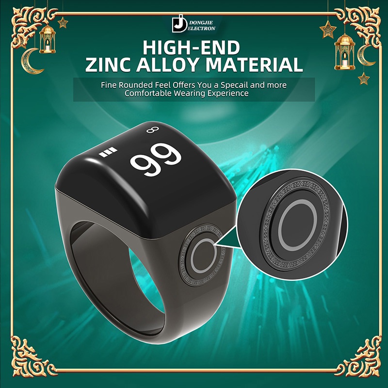 2025 new model zikr ring arabic smart ring azan bell bluetooth amart ...