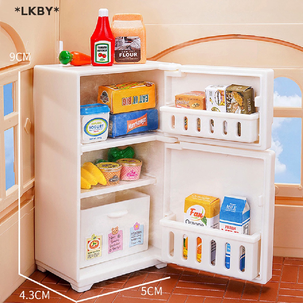 [[Luckybabys]] 16Pcs/set 1/12 Dollhouse Miniature Kitchen Fridge Refrigerator Food Accessories [Hot Sell]