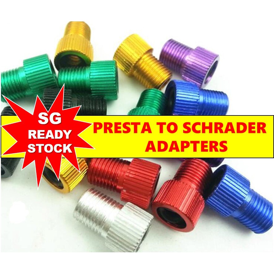 [SG READY STOCK] Presta to Schrader Tyre Valve Adapters caps Pump
