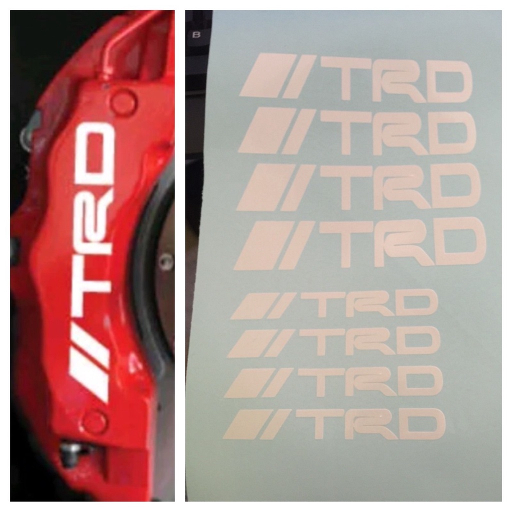 8 pc set TRD Brake Caliper Vinyl Sticker Decals Logo Graphics Emblem