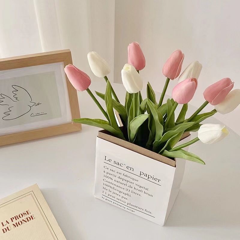 Tulip Fake Flowers Living Room Table Decoration Bouquets Room Decoration Artificial Flower Photo Props