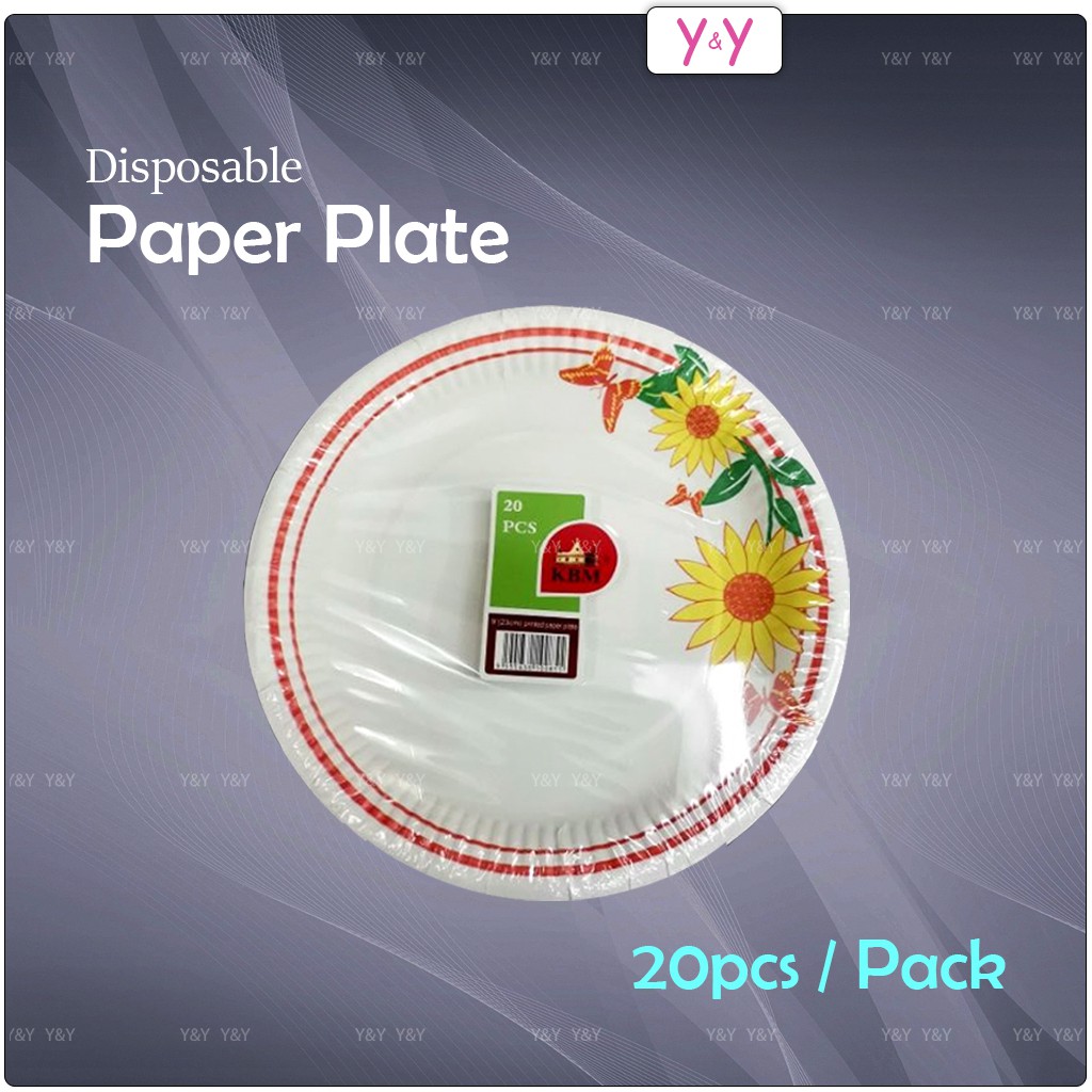 20pcs Disposable Paper Plate / Party Paper Plate / Pinggan Kertas Pakai ...