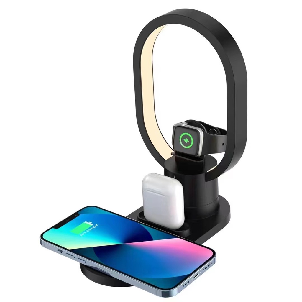 in Bed Desk Lamp with Foldable Wireless Charger 15w Wireless
