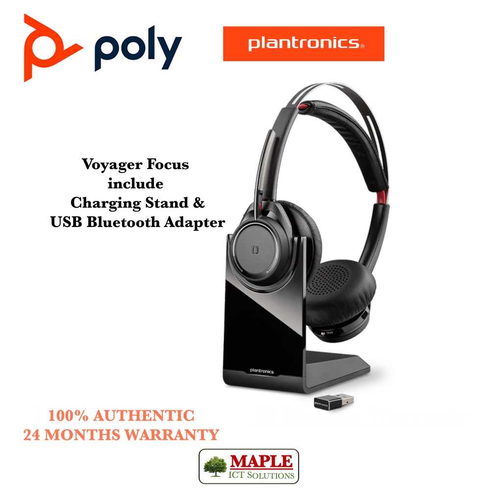 Plantronics VOYAGER FOCUS UC Stereo Bluetooth headset with Active Noise Canceling ANC Shopee Singapore