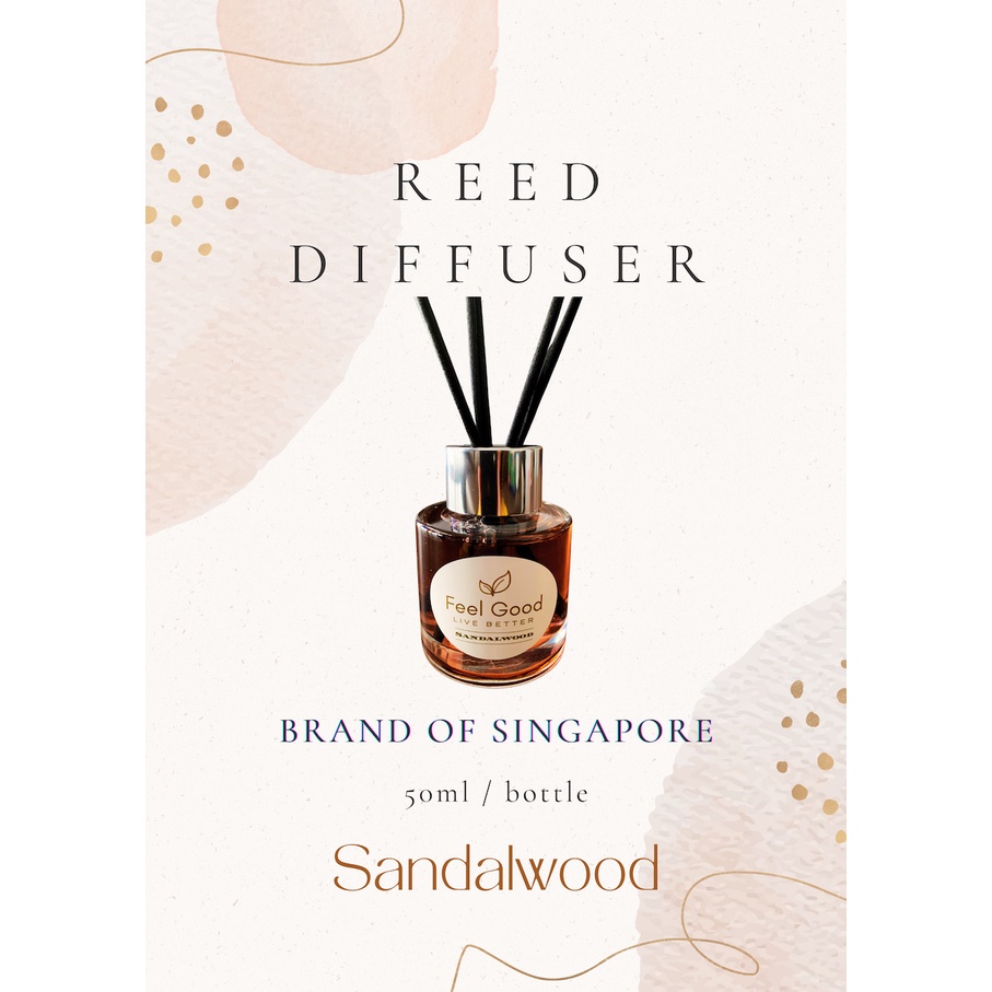 Feel Good Reed Diffuser for cozy living room | Sandalwood / Eucalyptus ...