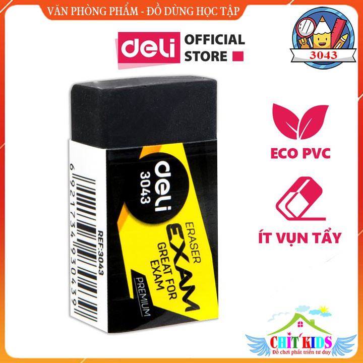 2b Deli eraser, 40×22×12mm, Black - 1 tablet - E3043 | Shopee Singapore