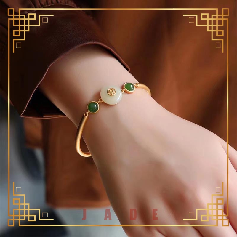 Gold and hot sale jade bracelet