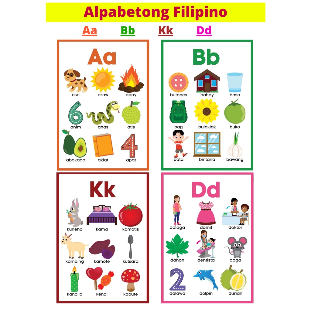 Alpabetong Filipino l Filipino Alphabet Educational Chart, Laminated ...