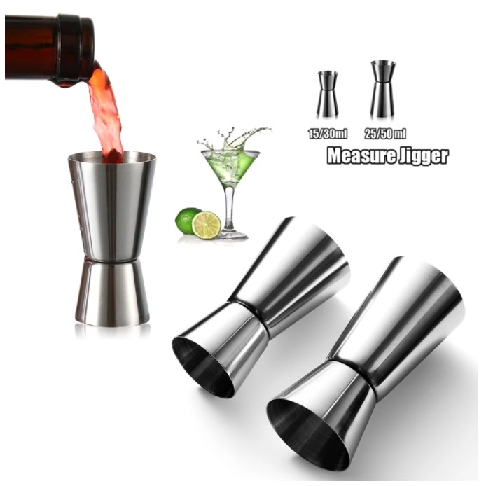 Buy 3PCS Double Jigger & Cocktail Jiggers Stainless Steel 1 Ounce
