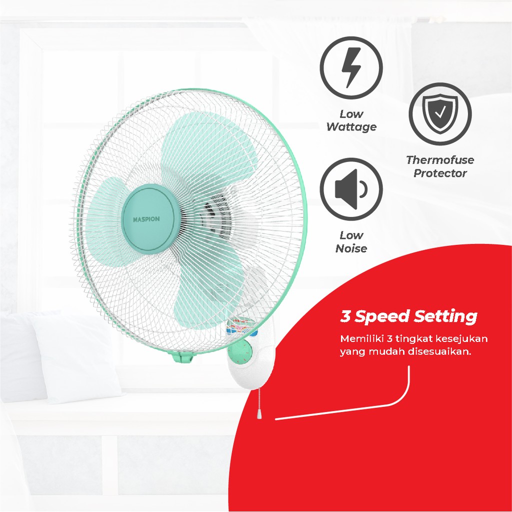 Maspion Wall Fan Kipas Angin Dinding 14 Inch MWF-37K - Gambar 3