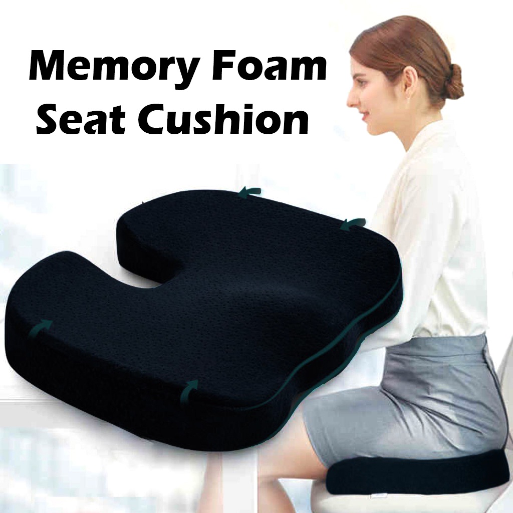 (SG STOCK) Memory Foam Seat Cushion, Chair Cushion, Orthopedic Design for Back, Hip, Tailbone