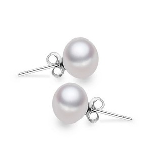 Genuine pearl stud on sale earrings