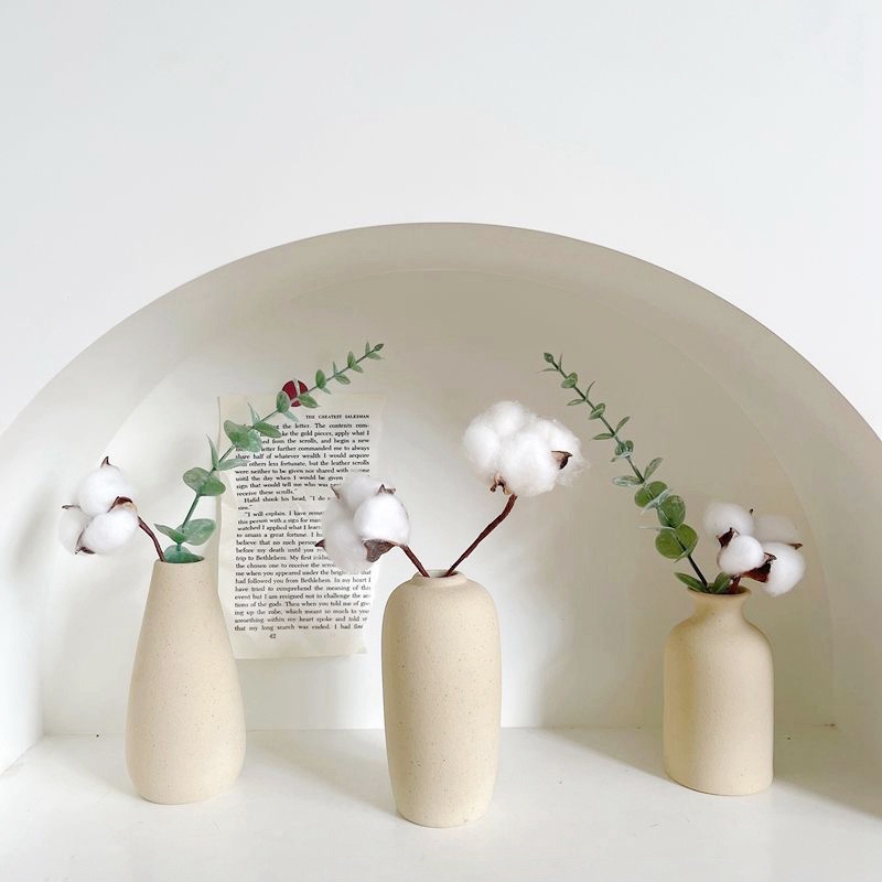 Nordic Flower Vase Simple Ceramics Vase Minimalist Flower Pot Home Desktop Decor