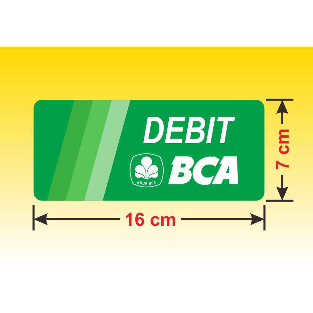 BCA Debit Sticker, cashless non-cashy digital payment Sticker 16 x 7 cm ...