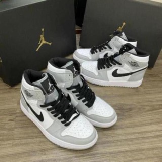 full Box bill Jordan 1 High Neck Sneakers In Black Gray