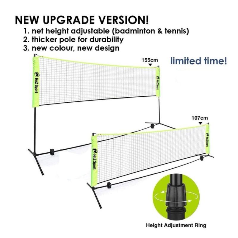 portable standard height badminton net badminton stand court 3 meter length hnz sport badminton station BMT10