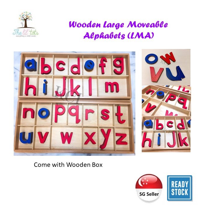 Wooden Montessori Large Moveable Alphabet LMA Language for spelling ...