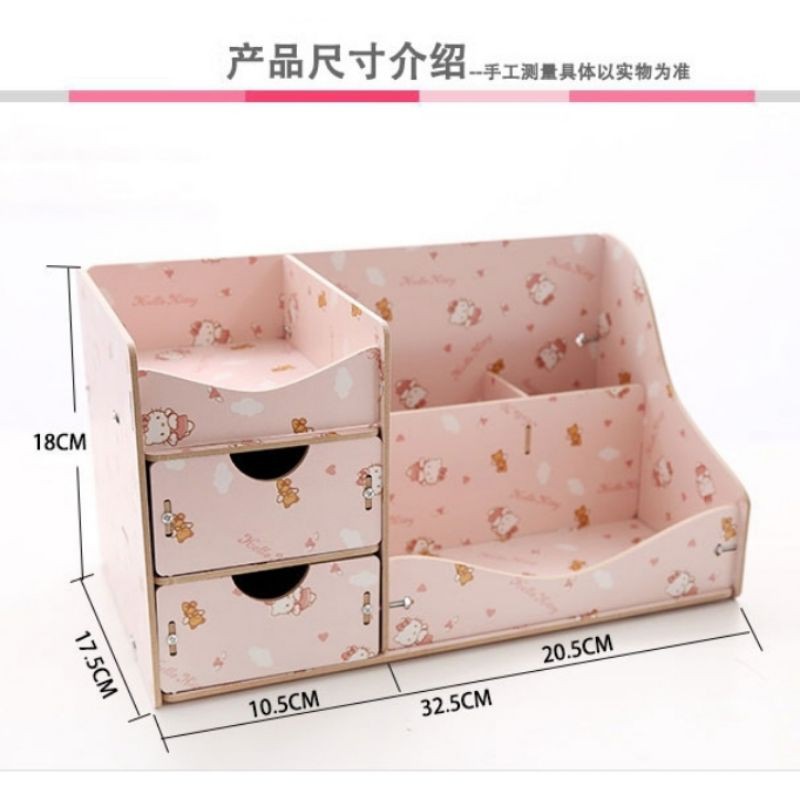 Hello Kitty Style Wooden Rack Drawer Rak Hiasan Kayu Hello Kitty ...