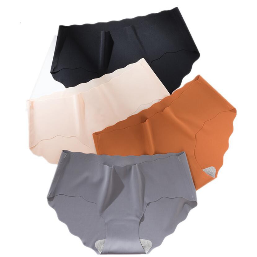 Seamless underwear for women, ultra-thin ice silk briefs for girls