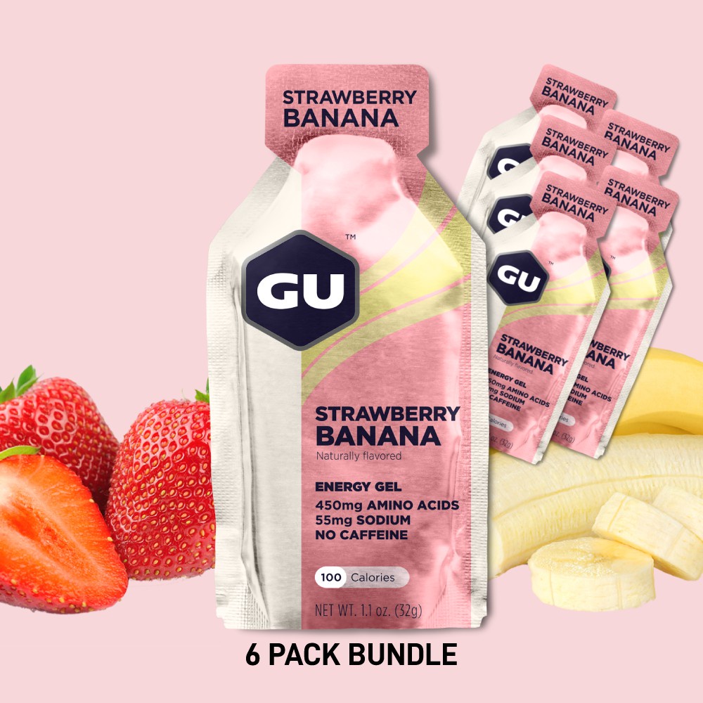 (6 Packs) GU Energy Gel Strawberry Banana Expiry Date FEB 2025