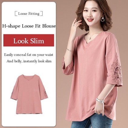 Loose Mid-Length Mid-Sleeve Top Casual Fashion All-Match Women'S Clothing