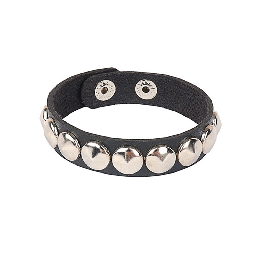 Mens leather and metal on sale bracelets