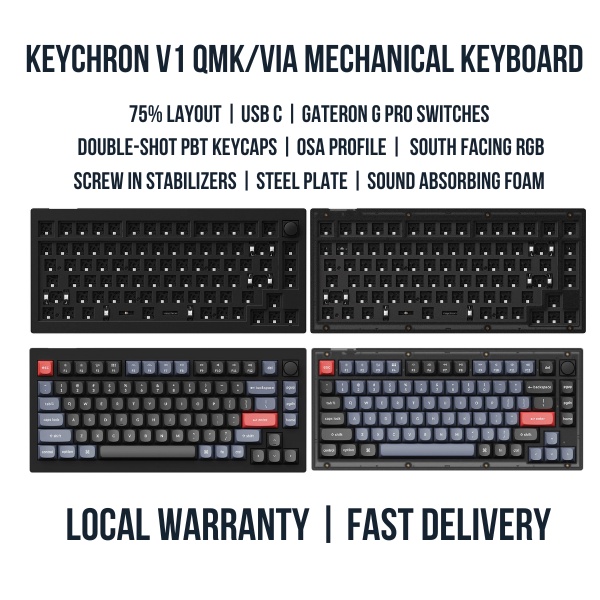 Keychron V1 QMK Custom Mechanical Keyboard | Shopee Singapore