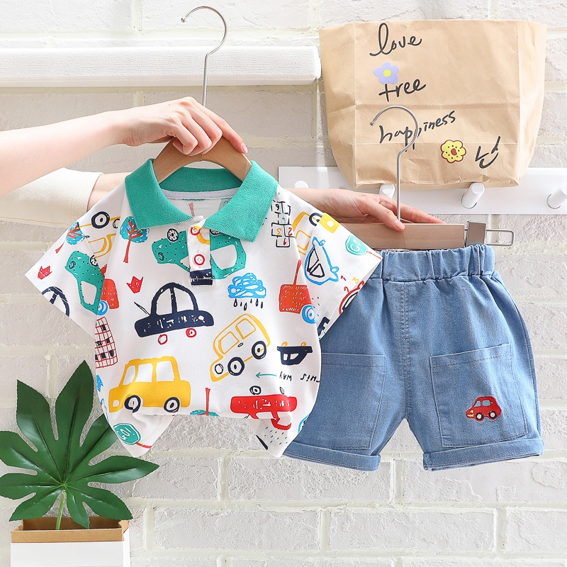 New Summer Baby Clothes Suit Children Boys Casual Plaid T-Shirt Shorts 2Pcs/Sets Toddler Costume Infant Outfits Kids Tracksuits