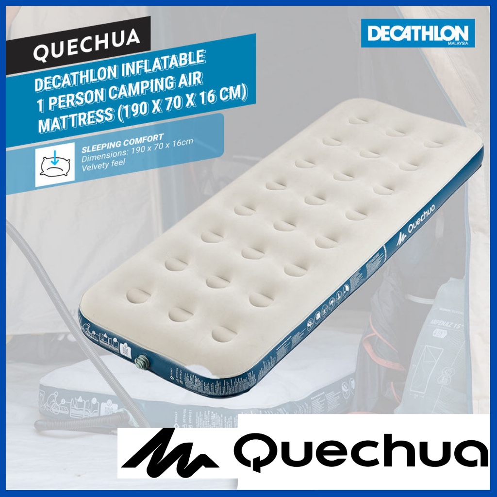 QUECHUA Camping air basic mattress 70cm 1 person High Quality Inflatable Air Bed Air Mattress for Camping Tilam Angin Shopee Singapore