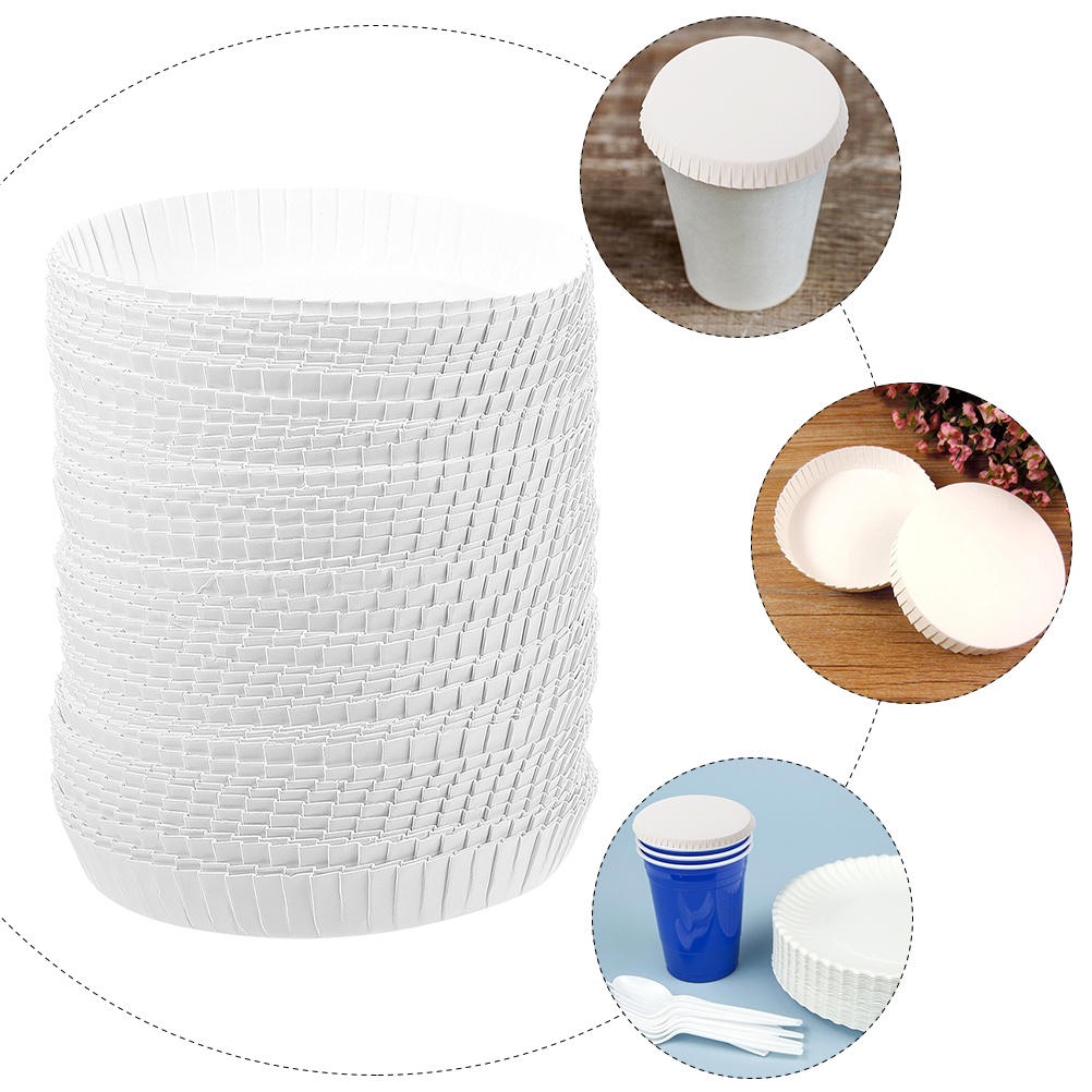 100Pcs Disposable Cup Covers Paper Cup Lids Hot Cup Lids Drinking Lids
