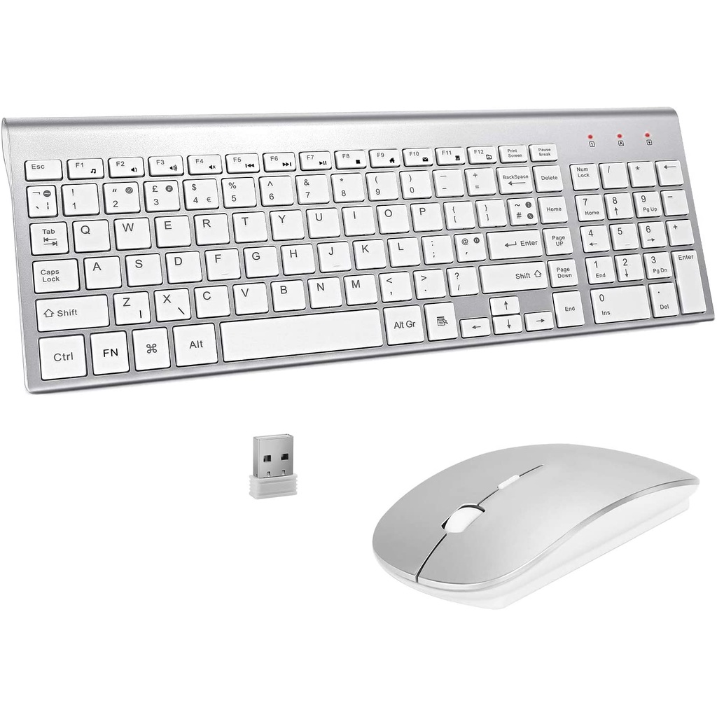 FENIFOX Wireless Keyboard and Mouse Sets,UK Layout 2.4Ghz USB Receiver ...