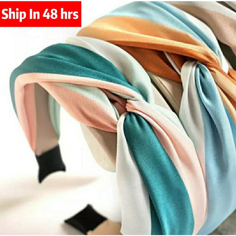 Women's Floral Twist Headband - Cross Knot Elastic Turban Hairband For Casual Wear
