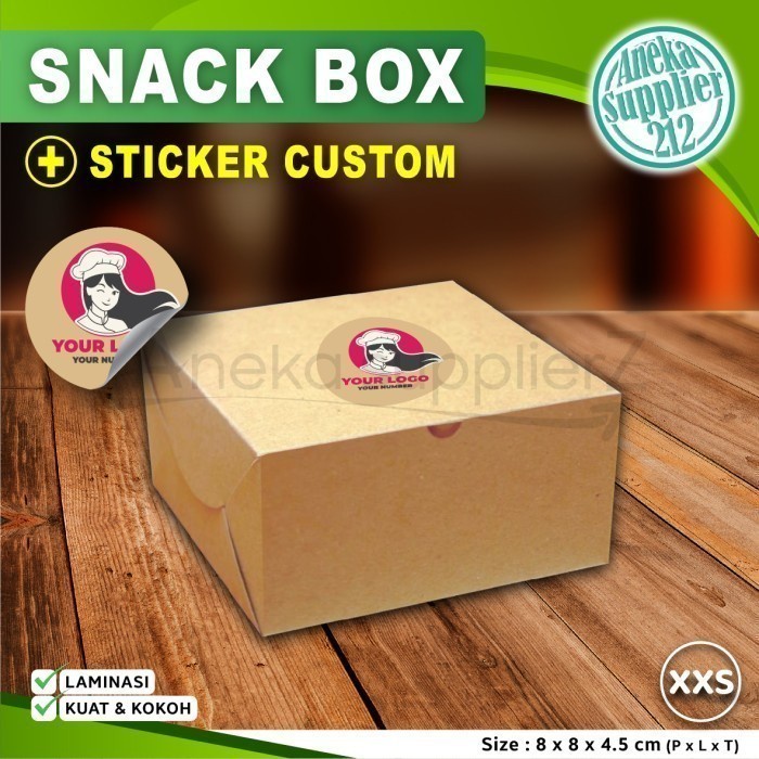 SNACK BOX BOX Combo Package + Custom Logo Stickers (50 Sets) | Shopee ...