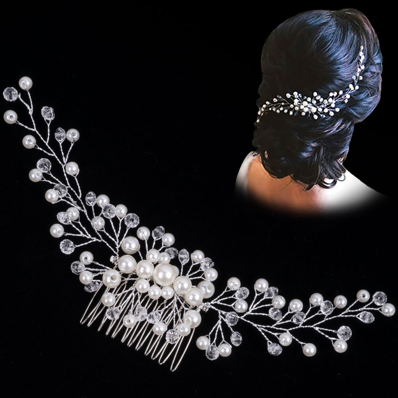 Wedding dress accessories Headband Pearl Hair Combs For Brides