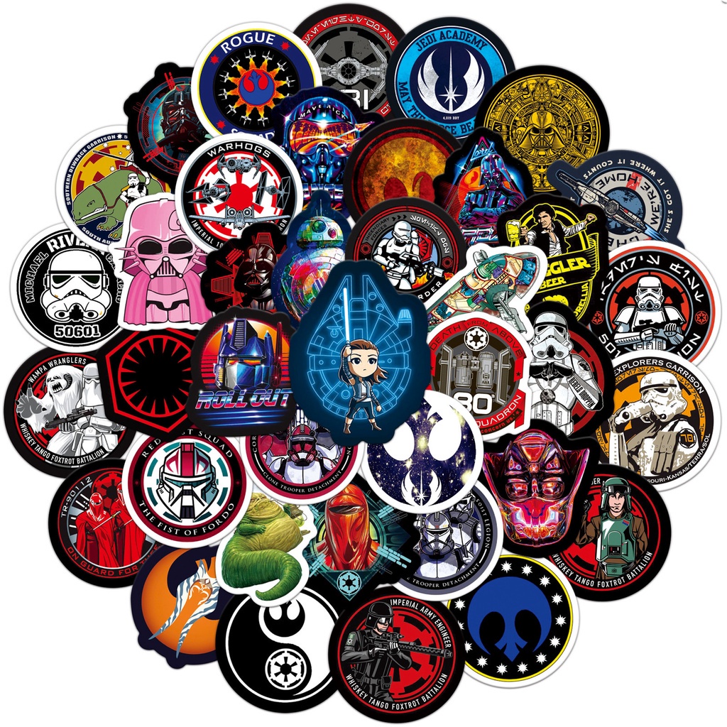 50PCS Star Wars Stickers Waterproof PVC Stickers For Laptop Guitar ...
