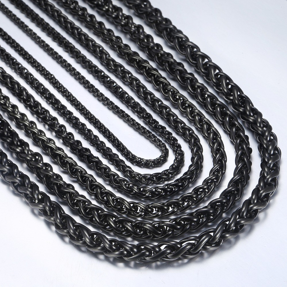 Mens black sale rope chain necklace