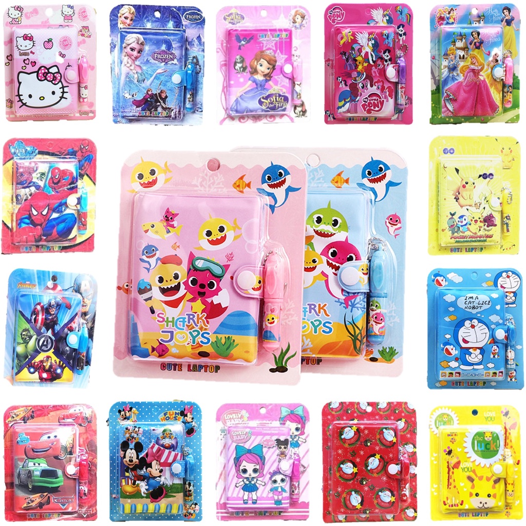 ✨???️ MEDIUM SIZE Children Notebook Pen Gift Set ? Kids Birthday Party Gifts Children Day Gifts?Frozen Pokemon Spiderman