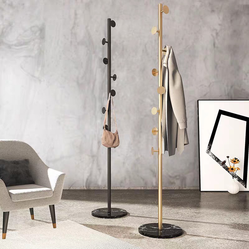 Gold standing store coat rack