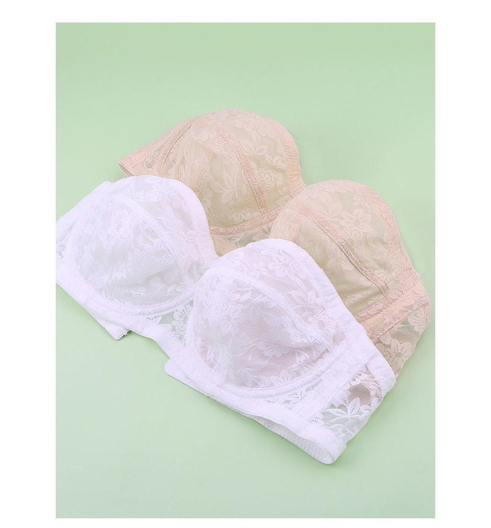 FallSweet Plus Size Lace Strapless Bra Push Up Invisible Bralette ...