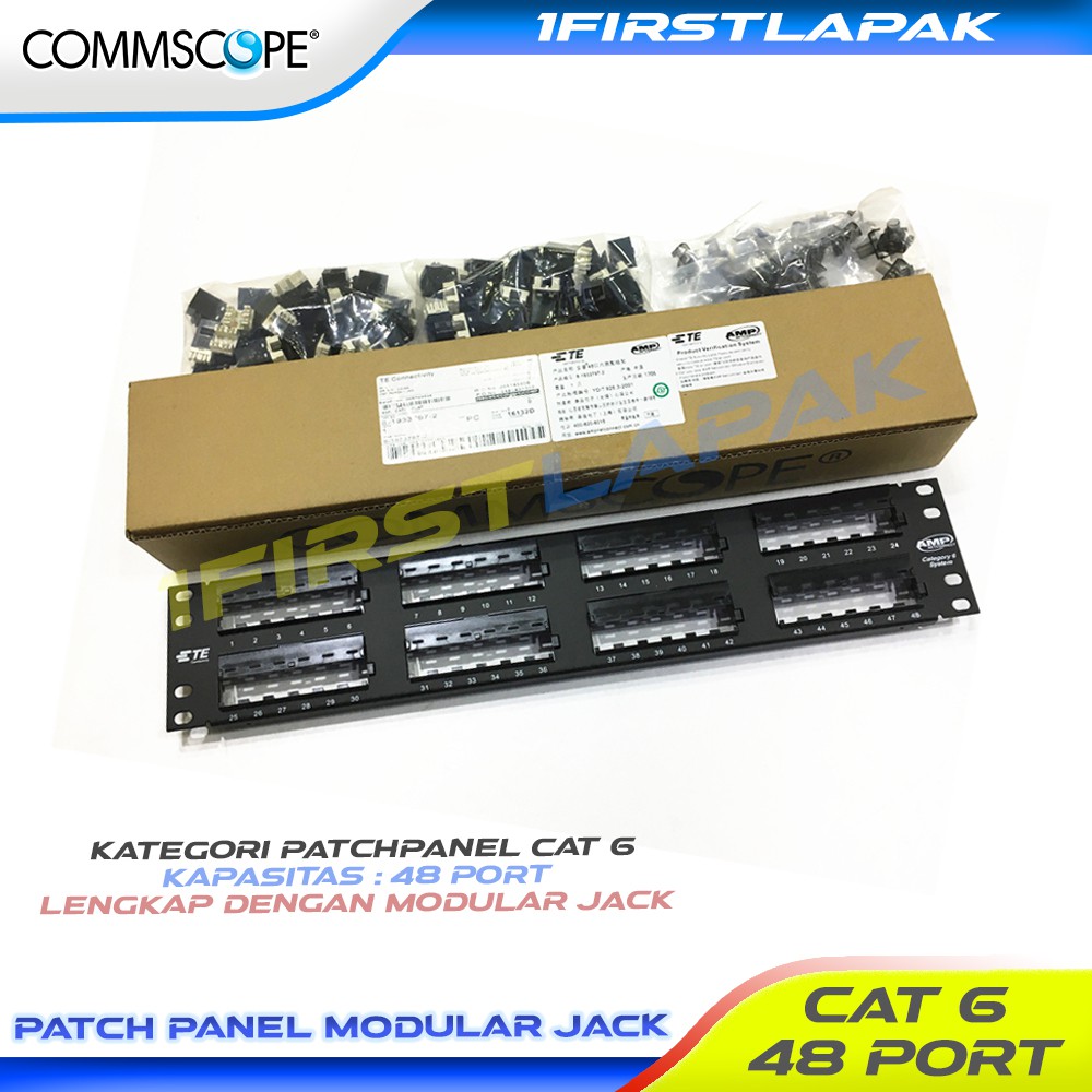 Patch Panel 48Port Cat6 AMP Commscope Cat6 Patchpanel Rack Server
