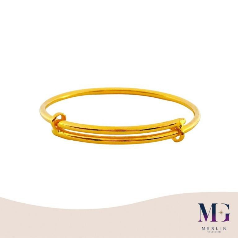 Merlin Goldsmith 22K 916 Gold Baby Adjustable Bangle Glossy