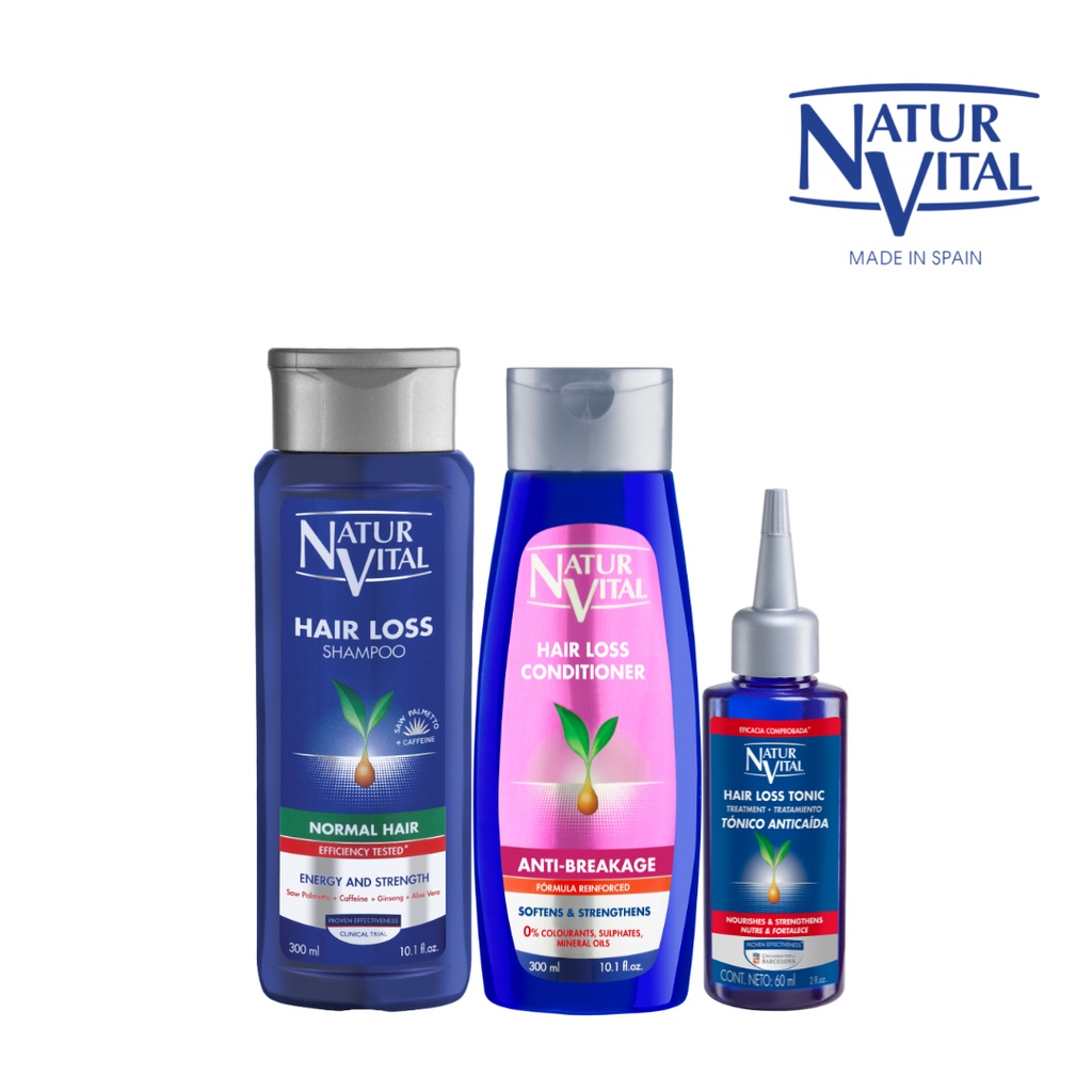 [Bundle] NaturVital Hair Loss Set (300ml Hair Shampoo + Conditioner w